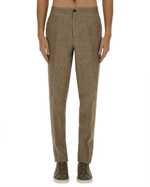 Zegna Natural Tailored Linen Jogger Pants for men