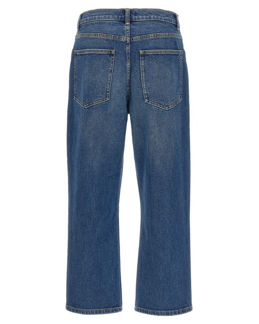 Tory Burch Blue 'Cropped Flared' Jeans