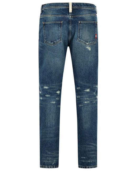 AMISH 'david' Blue Cotton Jeans for men