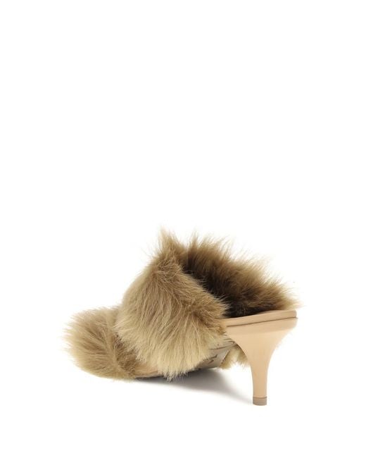 Pedro Garcia Natural Fur-trimmed Mules Sandals - Eu36/us6