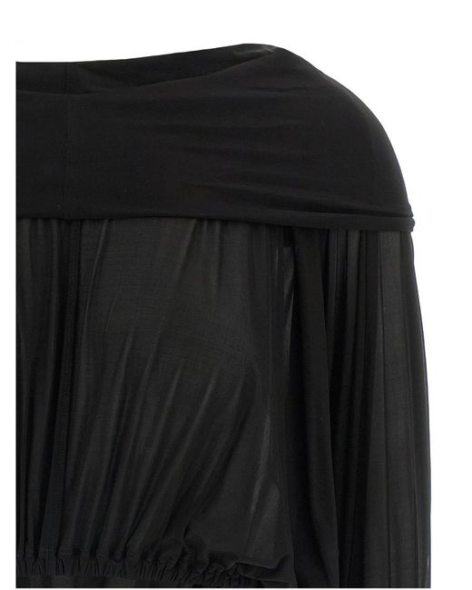 Rick Owens Black 'Crooped Hooded Tunic' Sweater