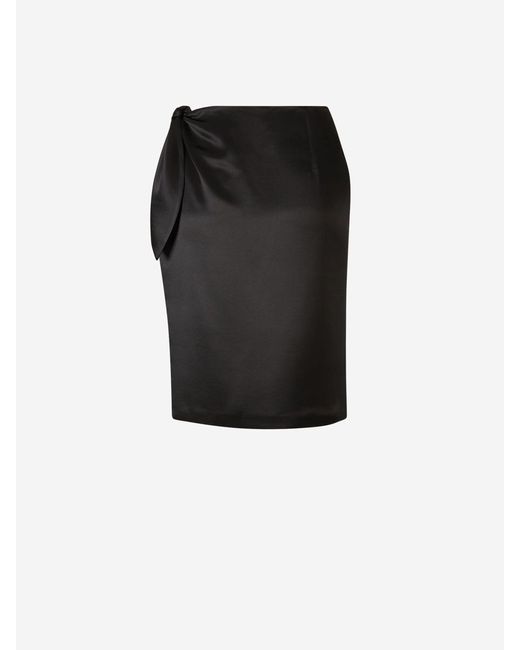 Saint Laurent Black Silk Satin Mini Skirt