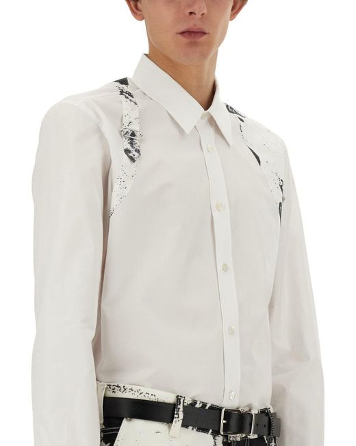 Alexander McQueen White Fold Harness Shirt for men