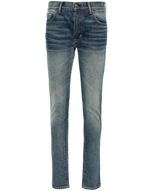 Tom Ford Blue Faded Skinny Jeans
