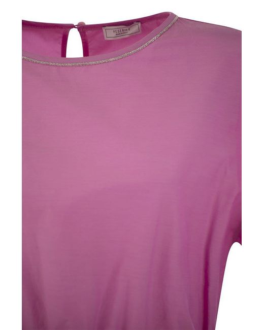 Peserico Purple Cotton-blend Dress With Light Stitch