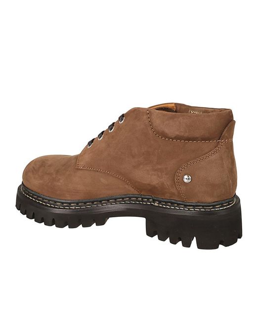 DSquared² Brown Lace-up Suede Ankle Boots for men