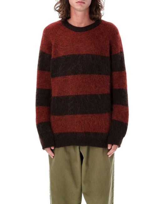 YMC Red Stripes Mohair Sweater for men