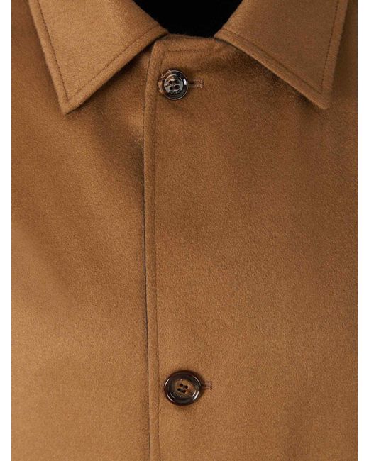 KIRED Brown Reversible Cashmere Coat for men