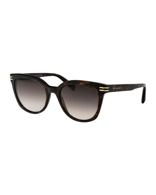 BVLGARI Brown Acetate Cat-Eye Sunglasses