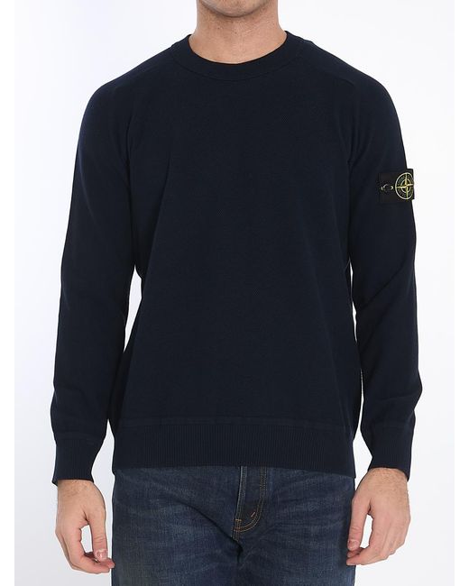 Stone Island Blue Micro Stitch Sweatshirt for men