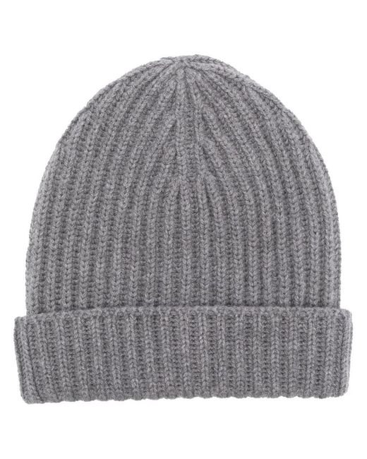 Malo Gray Ribbed Hat for men