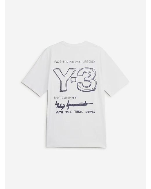 Y-3 White Short Sleeve T-shirt for men
