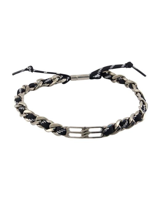 Balenciaga Metallic Bb Icon Lace Necklace M