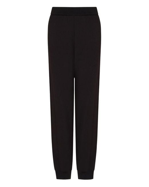 EA7 Black Cotton Sweatpants