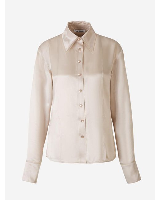 Acne Natural Tulle And Silk Shirt