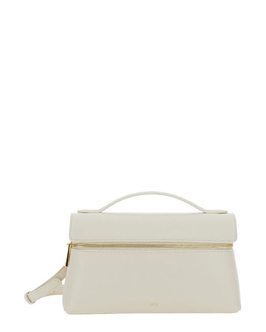 JW PEI White 'Thea' Handbag With Adjustable And Removable Shoulder Strap And Logo Lettering On The Front