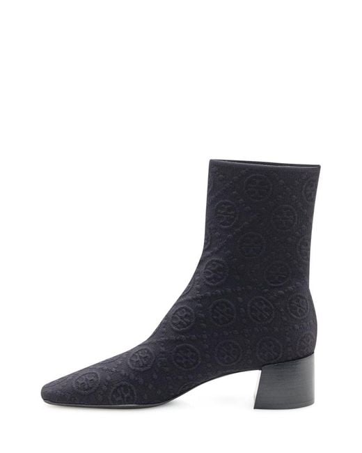 Tory Burch Blue Ankle Boots With Low Heel