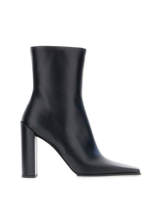 Alaïa Black Leather Ankle Boots