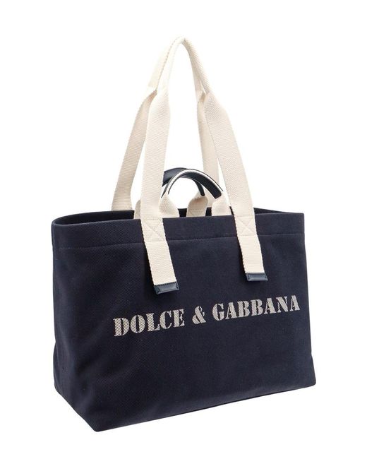 Dolce & Gabbana Blue Marina Weekender Canvas Tote for men