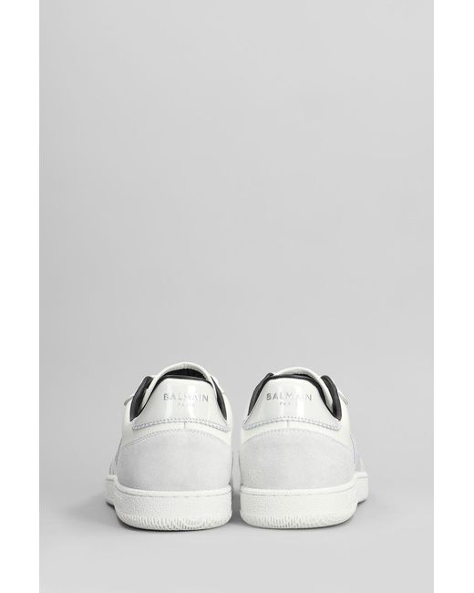 Balmain White Swan Suede Sneakers for men