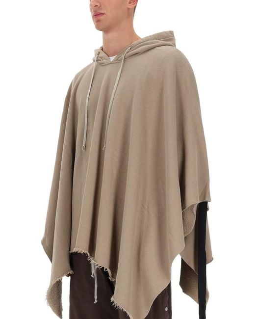 Rick Owens Natural Cape With Hood for men