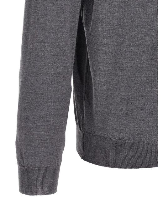 Zanone Gray Virgin Wool Polo Shirt for men