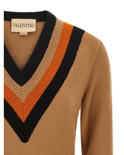 Valentino Garavani Brown Wool Sweater