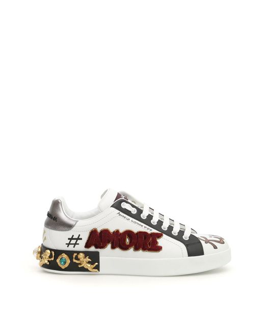 Dolce & Gabbana Multicolor Amore Patch Sneakers for men