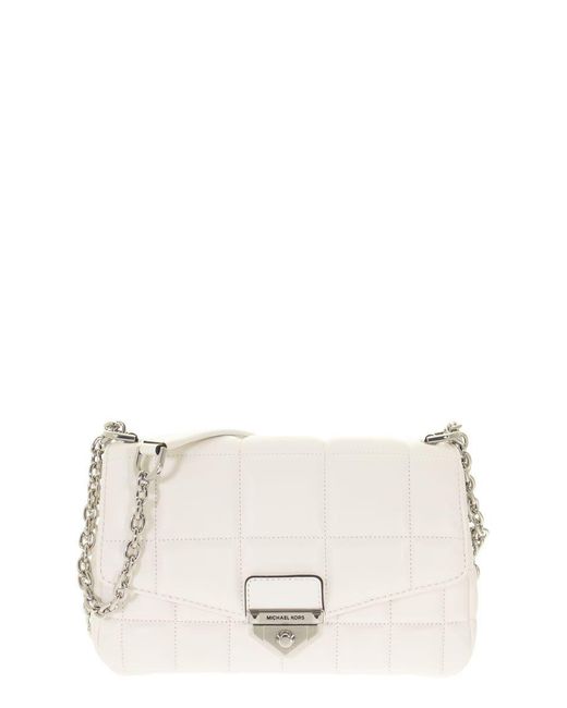 Michael Kors Soho Large Quilted Leather Shoulder Bag in White Lyst