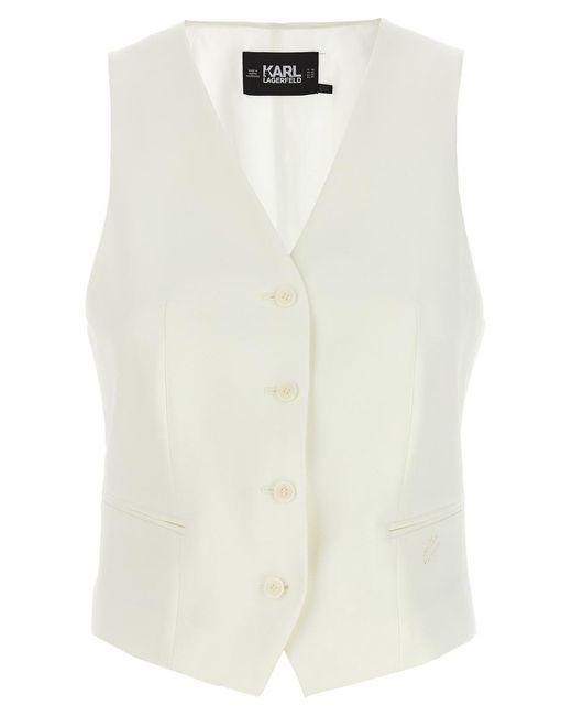 Karl Lagerfeld White Hun Blazer And Suits