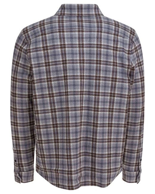 Vince Blue Plaid Overshirt Jacket for men