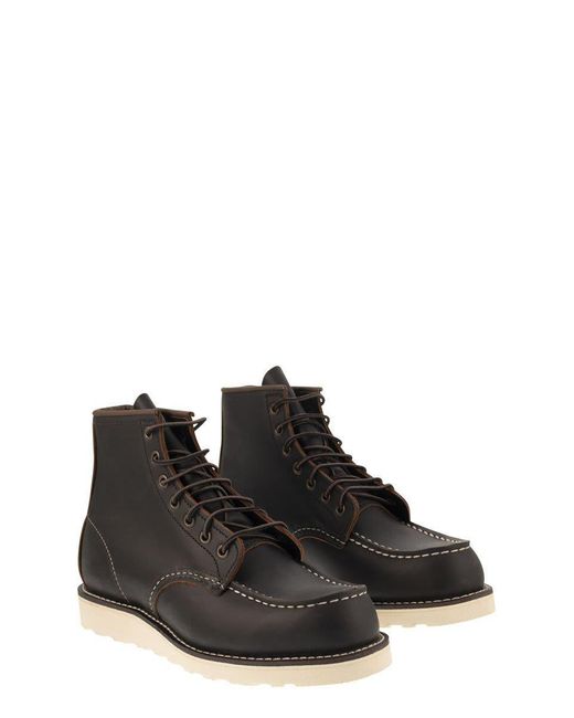 Red Wing Classic Moc Leather Boot With Laces in Black for Men Lyst UK