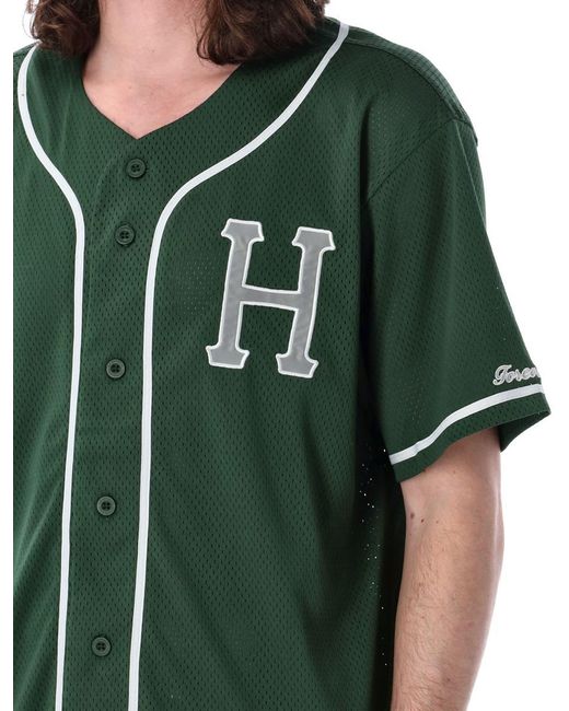 Huf Green Baseball Mesh Shirt for men