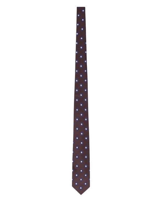 Barba Napoli Purple Silk Tie With Micro Pattern for men