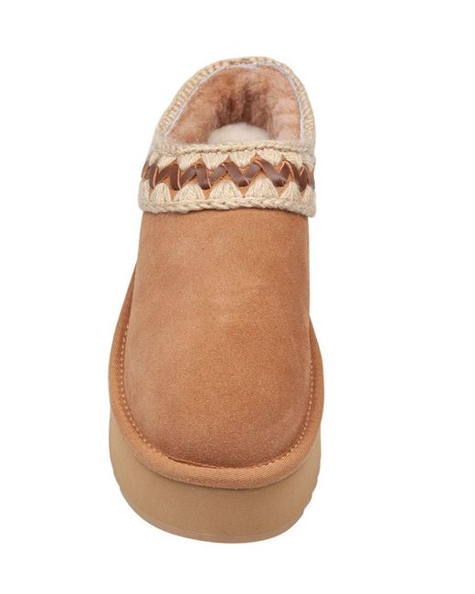 Mou Brown Suede Platform Clog