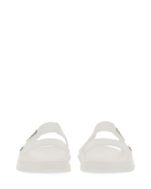 Gcds White Rubber Sandal With Logo