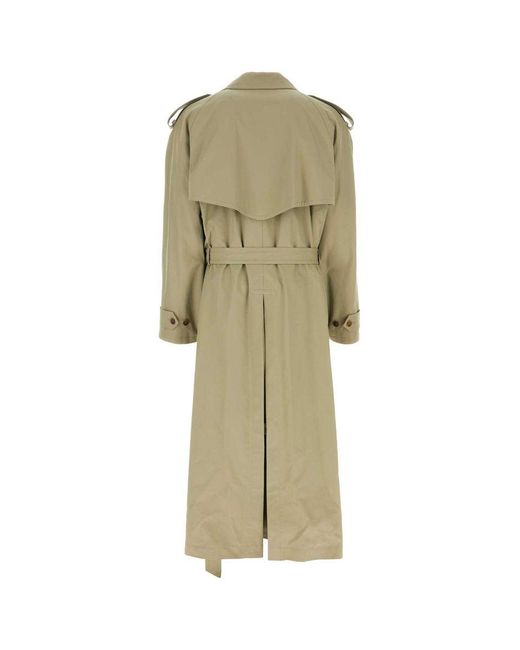 Balenciaga Natural Cotton Midi Trench Coat for men