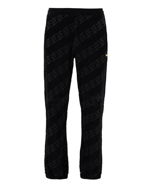 Fendi Black Stretch Cotton Track-pants for men
