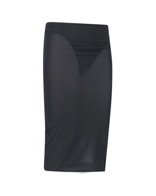 Courreges Black Sheath Midi Skirt
