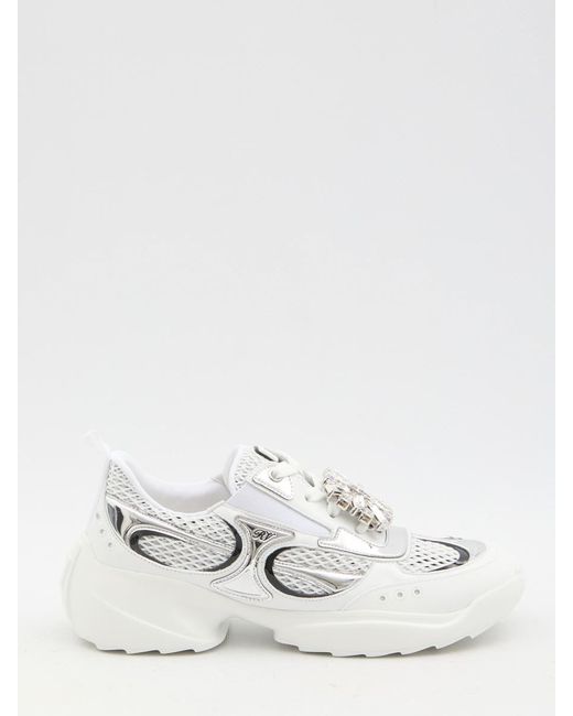 Roger Vivier White Viv' On The Run Sneakers