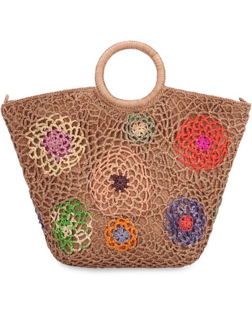 MADE FOR A WOMAN Orange Made For A Daddy Fleur M Raffia Handbag