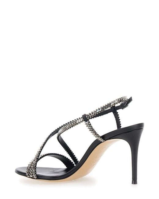 Casadei Metallic 'Josephine' Sandals With High Stiletto Heel And Crystal