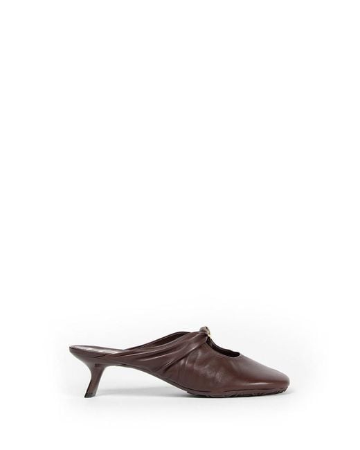 Loewe Brown Pebble Soft Mules In Nappa Lambskin