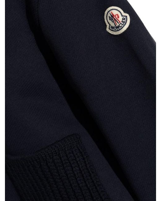 Moncler Blue Logo Zipped Hoodie