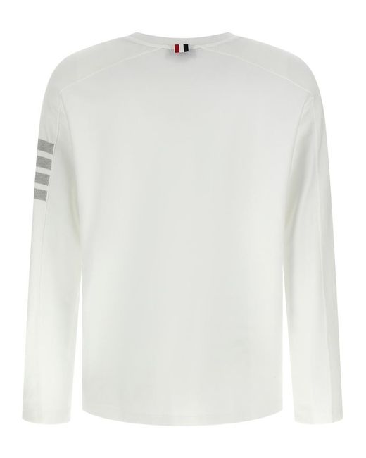 Thom Browne White '4Bar' T-Shirt for men