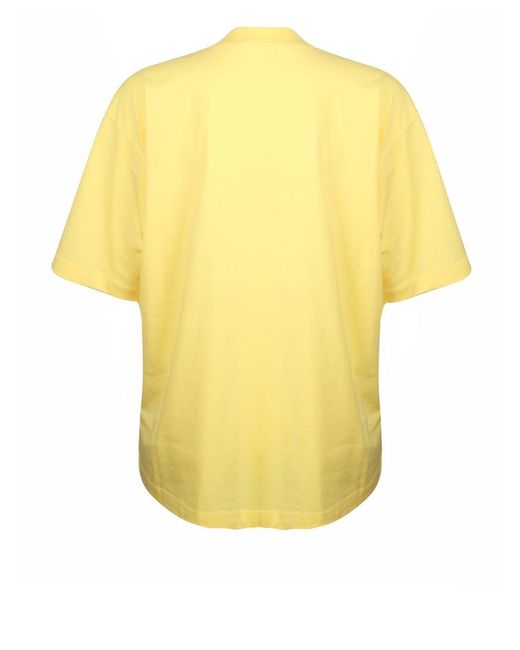 Marni Yellow Cotton T-Shirt With Logo