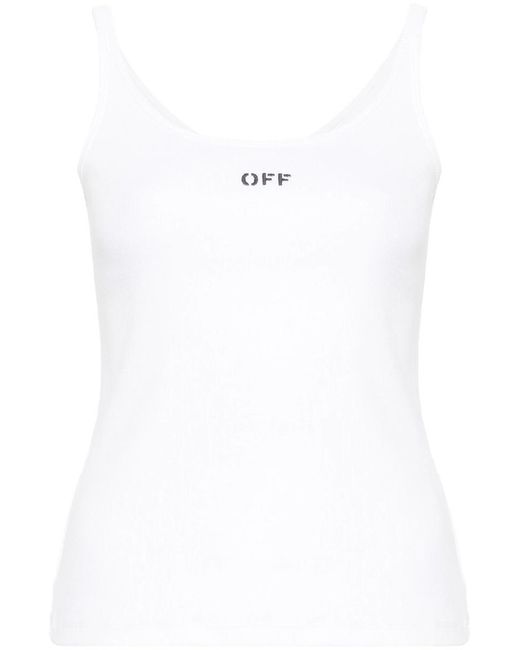 Off-White c/o Virgil Abloh White Off Stamp Stretch-cotton Tank Top