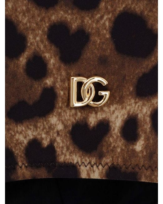 Dolce & Gabbana Brown 'Leopardo' One-Piece Swimsuit