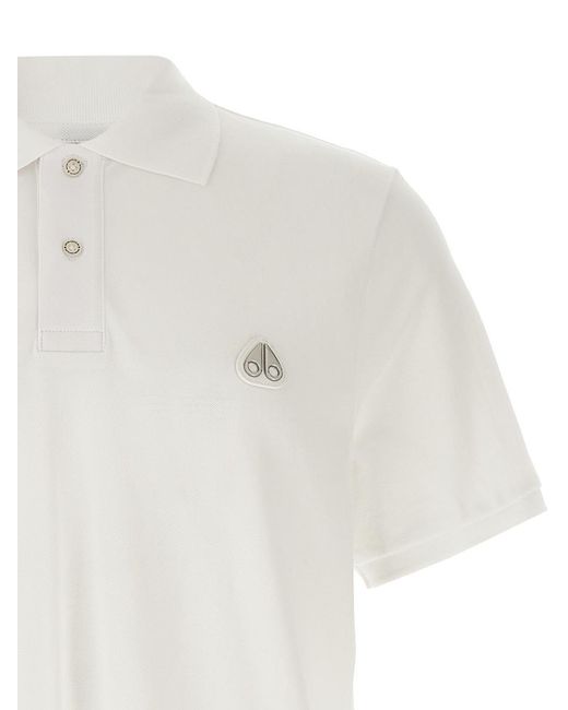 Moose Knuckles White 'Everett' Polo Shirt for men