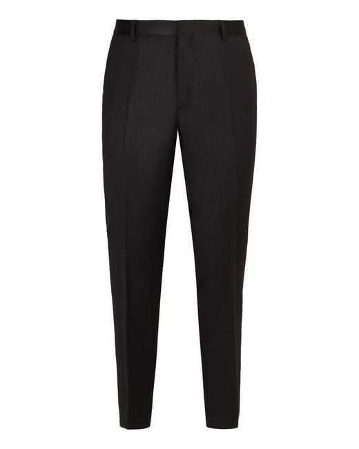 Calvin Klein Black Wool Tailored Trousers for men